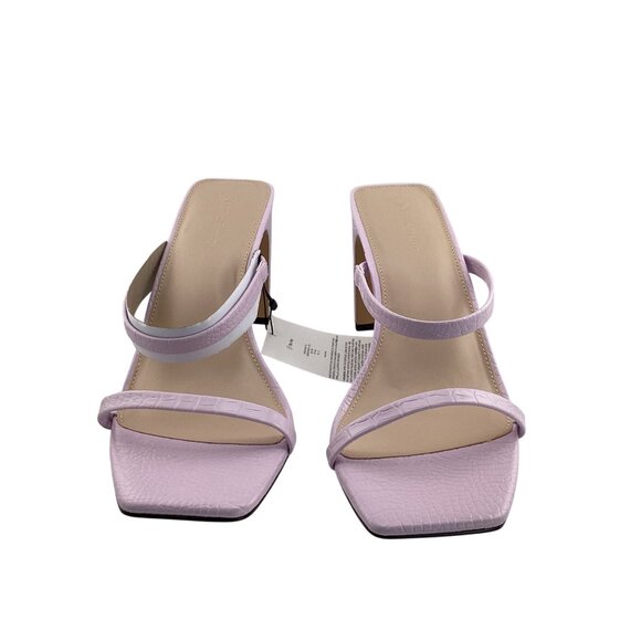 The Drop Heels Size 9.5‎ NWOB Lilac Womens Avery Square Toe Two Strap Sandals - Picture 3 of 9